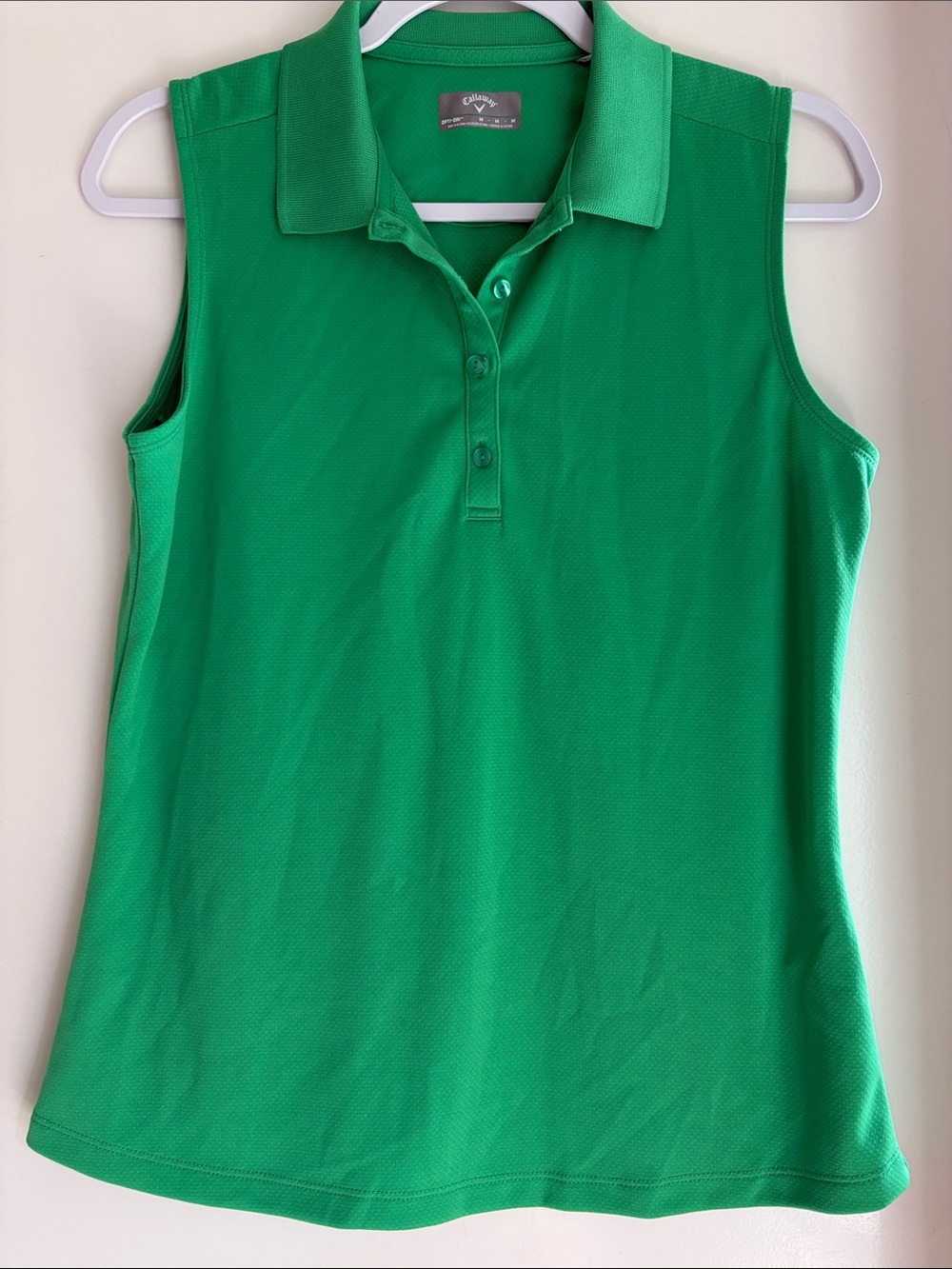 Callaway Women's Sleeveless Polo Tank in Bright Green M